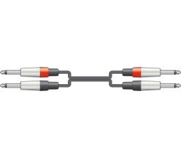 Chord CLASSIC 2 x 6.3mm to 2 x 6.3mm MONO JACK PLUG LEADS 3m