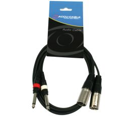 Twin XLR male To  Twin 6.3mm Jack Cable 3m