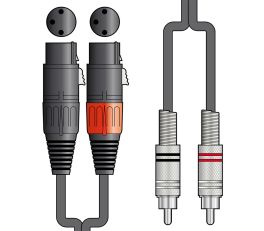 Classic Audio Leads 2 x XLR Female - 2 x RCA Plugs