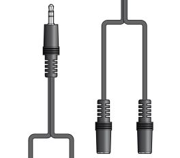 AV:Link 3.5mm Stereo Plug to 2 x 3.5mm Stereo Sockets Splitter Lead 1.2m