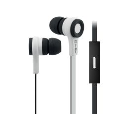 Av:Link Rubberised Stereo Earphones with Hands-free Black/White