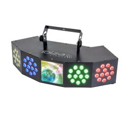 Ibiza Light COMBI FX4 3-IN-1 Wash-Moon-Strobe Light Effect with DMX