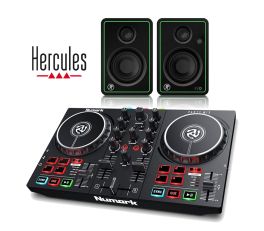 Numark Party Mix mk2 and Mackie CR3-X Speaker DJ Equipment Package