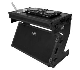 FLIGHT CASE PORTABLE Z-STYLE DJ TABLE BLACK PLUS (WHEELS) U91072BL