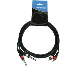 Twin 6.3mm Jack To Twin RCA Cable 1.5m