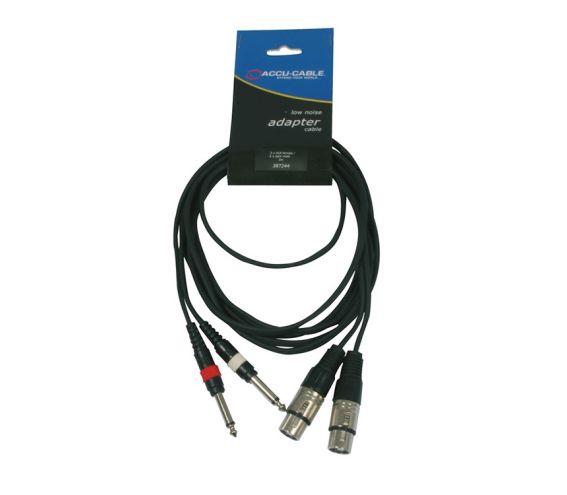 Twin XLR Female to Twin 6.3 Jack Mono Cable 3m