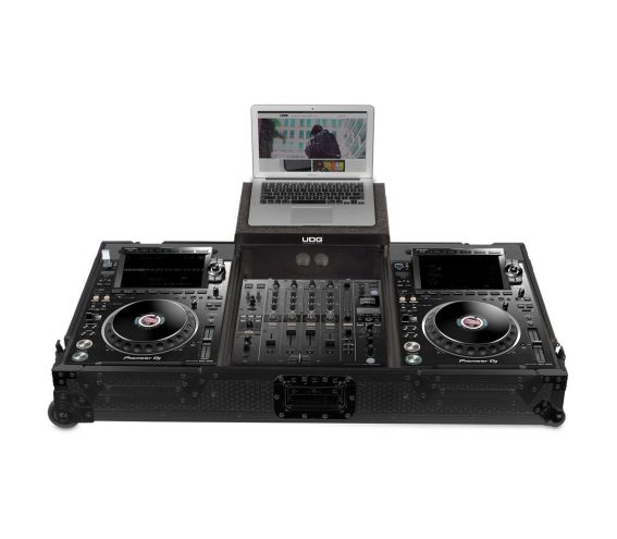 UDG Ultimate Flight Case Pioneer CDJ-3000/ 900NXS2 Black Plus (Laptop Shelf + Wheels)